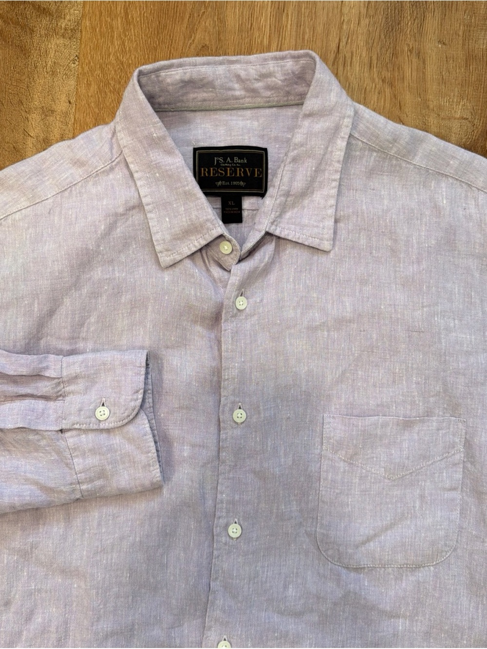 Jos. A. Bank Reserve 100% Linen Casual Button-Up Shirt Mens XL Lightweight Beach